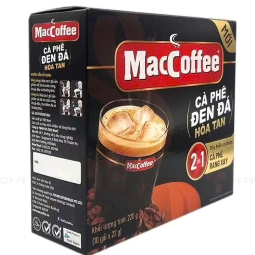 MacCoffee - Cà phê Đen Đá hộp (22g x 10s x 60 boxes)